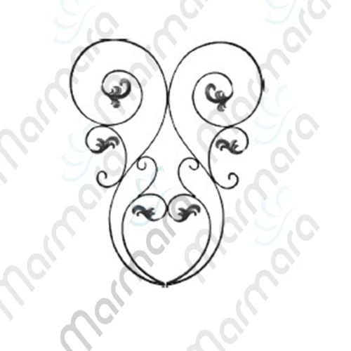 Gate Decorative wrought iron Panel forged fence gate ornaments Turkish Made Component - Marmara