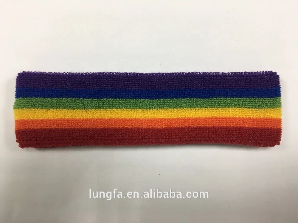 Sport Rainbow Colorful Heavy Terry customize headbands