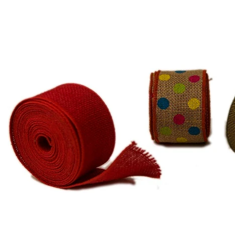 Natural and Dyed Burlap Wire edge Ribbon Bangladesh