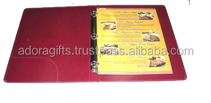 Hard menu cover / wood menu cover / wholesale leather menu cover