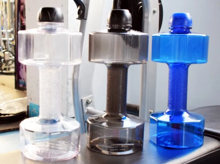 
40Oz Gym Sports Dumbbell Water Bottle Barbell Bucket Outdoor Workout Kettle Plastic Drinking Bottles 1200ML Fitness Water Jar 