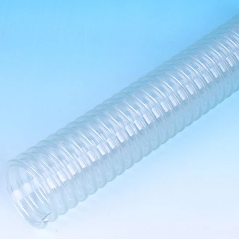 Flexible and transparent Kanaflex Duct Tomei hose for the supply of powder or granular materials and gases. Made in Japan