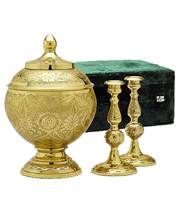 Silver Gold Cremation Urn Set Memorial Urns