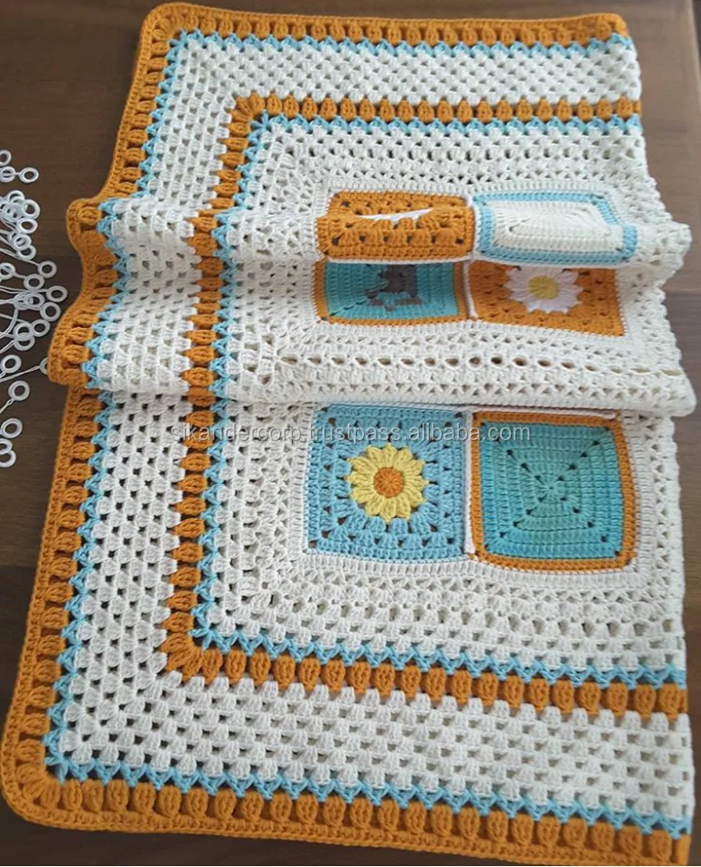 
Crochet Handmade Baby Blanket with matching Cap and Socks 