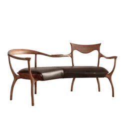 Walnut wood lounge double sofass latest design neoclassical style living room leisure chairs
