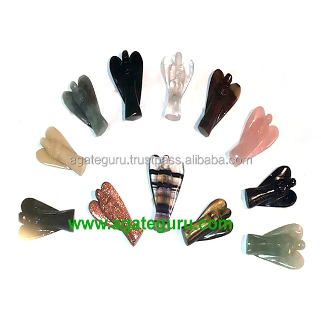 Assorted Crystal Angel Chakra Stone Resin Sculpture Healing Craft Usage