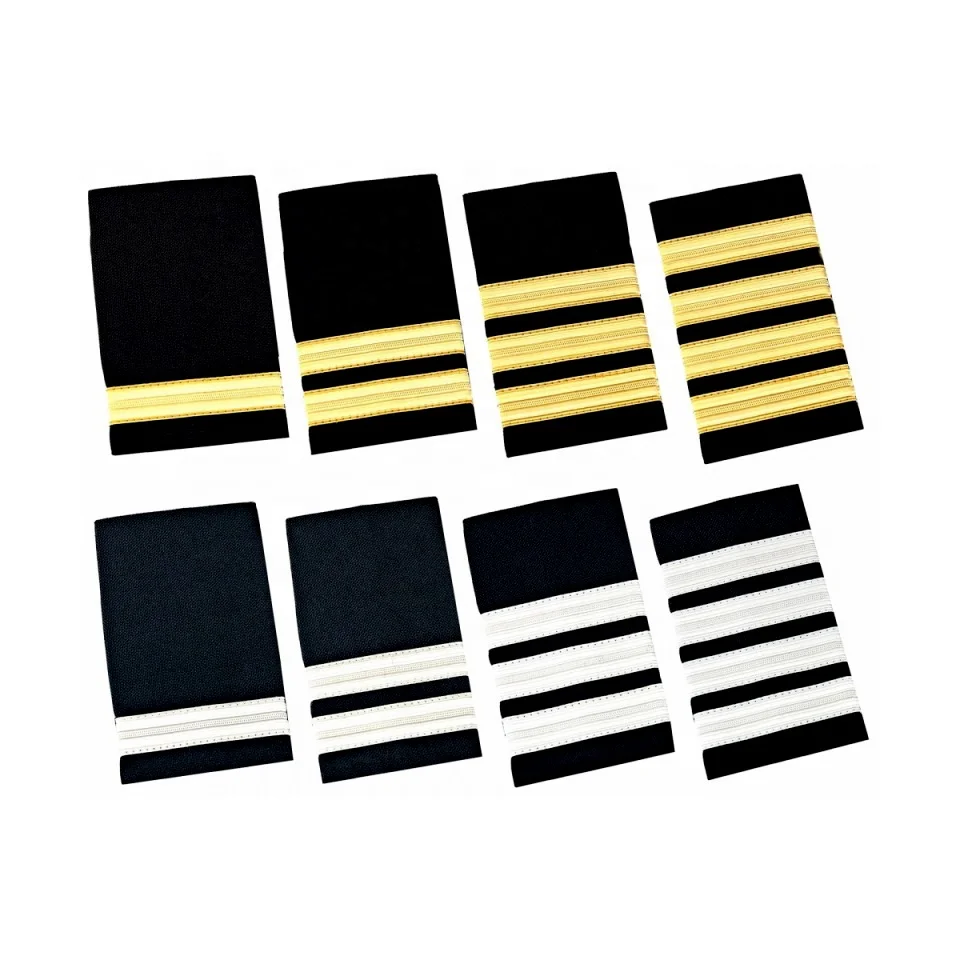 Gold and Silver 1 bar to 4 bars uniform pilot epaulette / Pilot Uniform Epaulets / Epaulettes