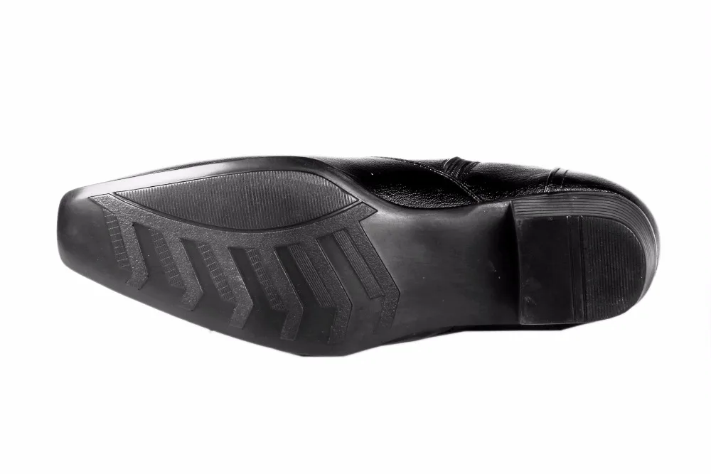 Мужские черные формальные стильные ботинки без шнуровки на кубинской подошве