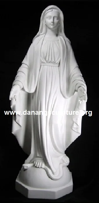 Vietnamese Factory Custom Indoor and Outdoor Natural Solid Stone Carving White Marble Virgin Mary Statue virgin for sale