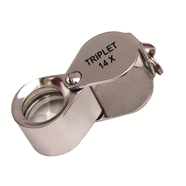 Mini Triplet Eye Loupe 14x Jewelry Diamond Achromatic Optical Lens Gem Magnifier Glass Goldsmith Tools