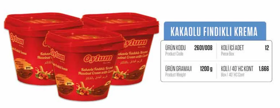 
Hazelnut Cream with Cacao 400g, 800g, 1200g 