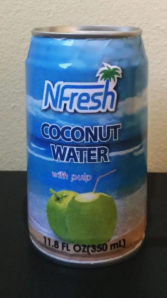 
Canned coconut juice with pulp 