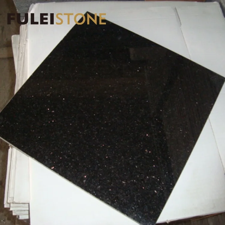 Polished black galaxy granite table top and  vanity tops