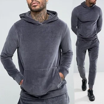Fashion Custom High Quality Velvet Velour Tracksuits Men/Sports wear tracksuits