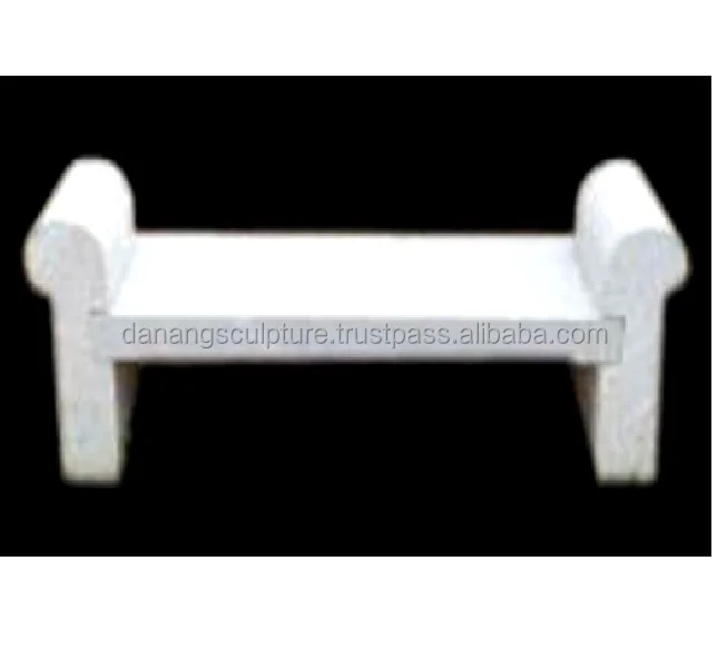 White marble straight stone bench DSF-BG027