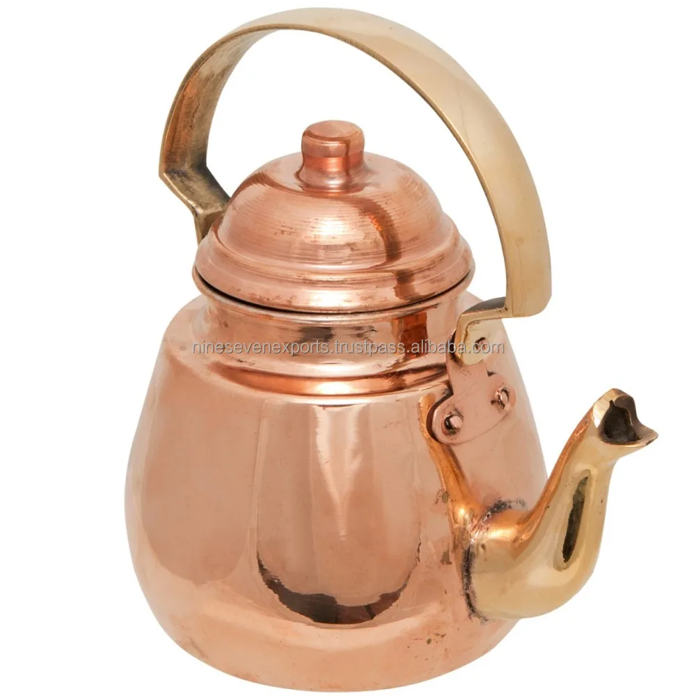 Pure Copper Hammerred Tea Kettle for Serving Tea And Milk.