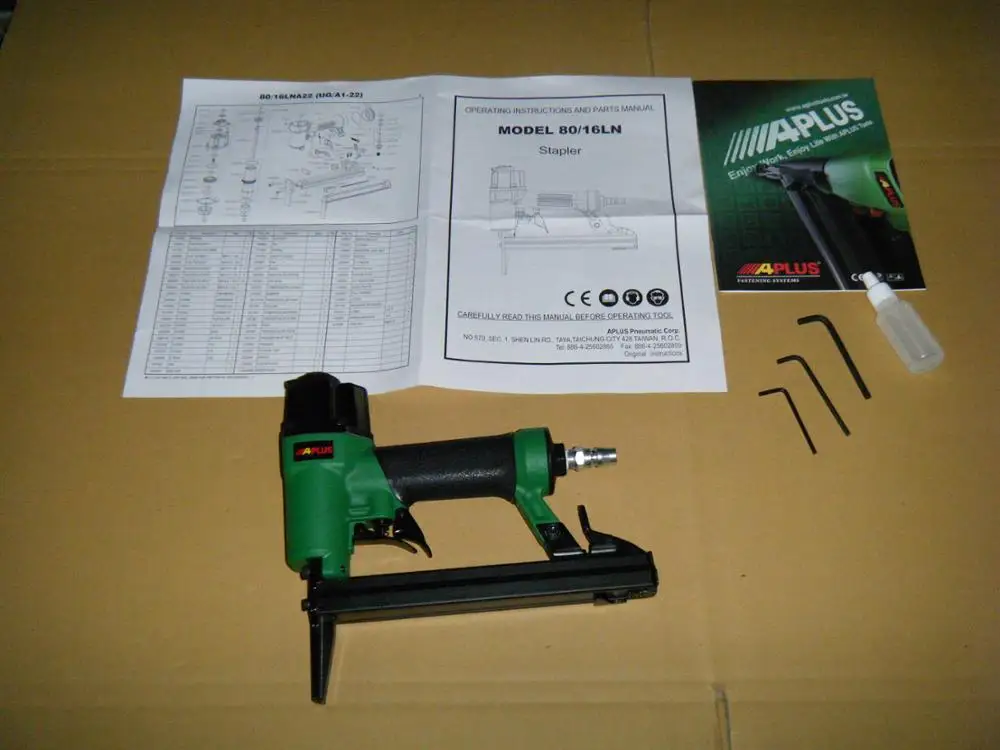 APLUS SJK-16LN, AIR STAPLE GUN LONG NOSE  16MM , 4.1MM CROWN, FURNITURE