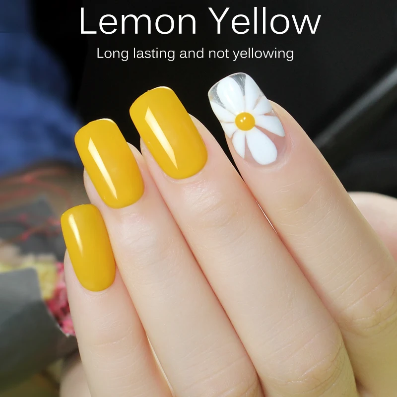 
AS 3D Color Gel Solid Bright Yellow Gel Nail Polish Soak Off UV Nail Gel Lacquer Non Toxic Lacquer 