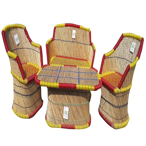 High Quality Durable Eco Friendly Handicraft Cane/Bamboo Chair Sofa Furniture Set for Living Room Balcony Beach Restaurant Patio