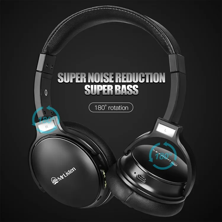 
Active Noise Cancelling Wireless Blue tooth Headphones 30 hour Playtime Blue tooth Headset Super HiFi Deep Bass 