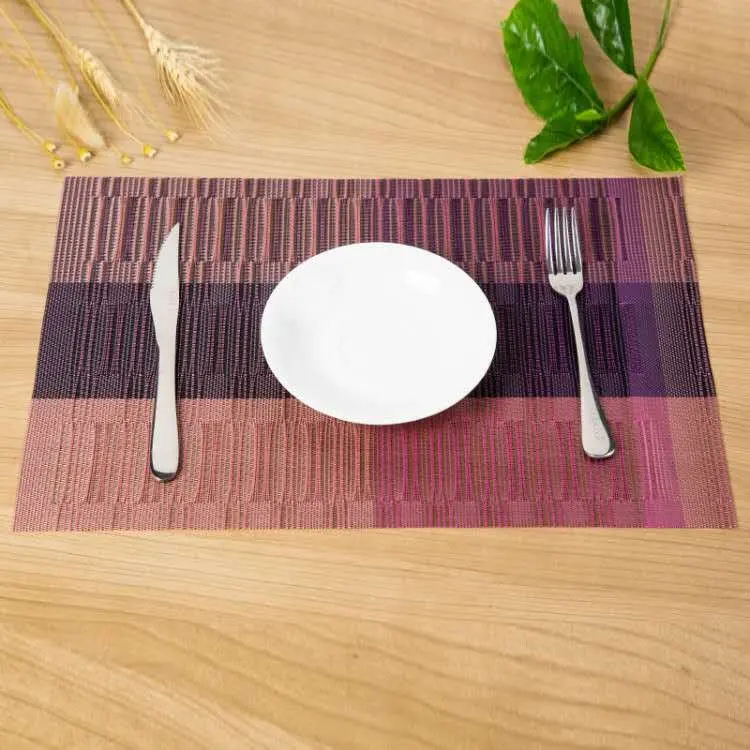 Good quality pvc woven vinyl material modern design table mat