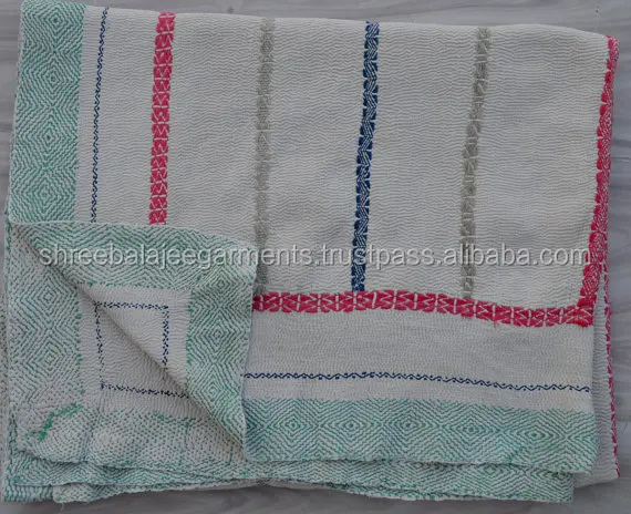 Indian Heavy Kantha Quilts Vintage Handmade Throw Bedding Bedspread Coverlet