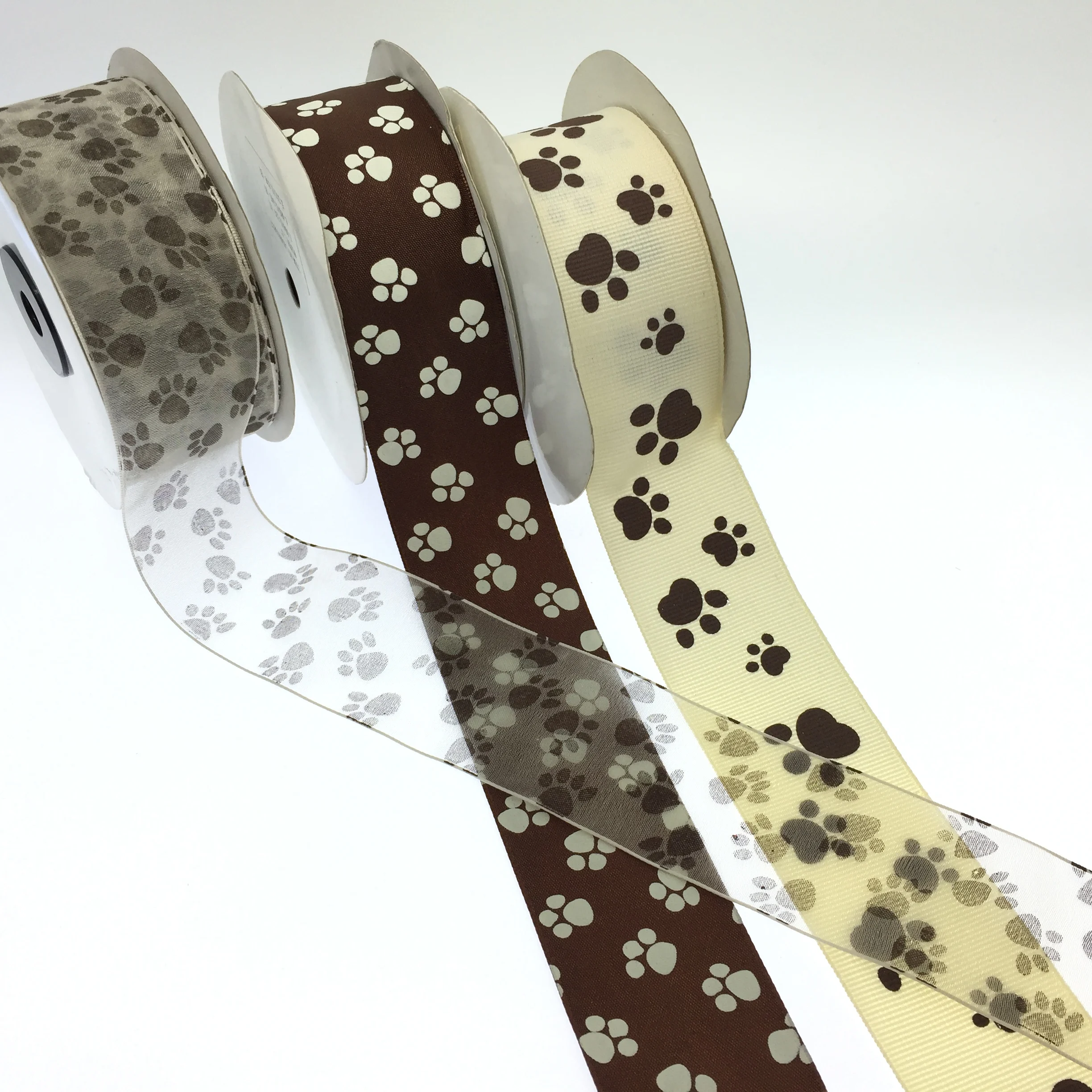 Cute animal printing grosgrain ribbon leopard printed ribbon animal footprint ribbon for everyday
