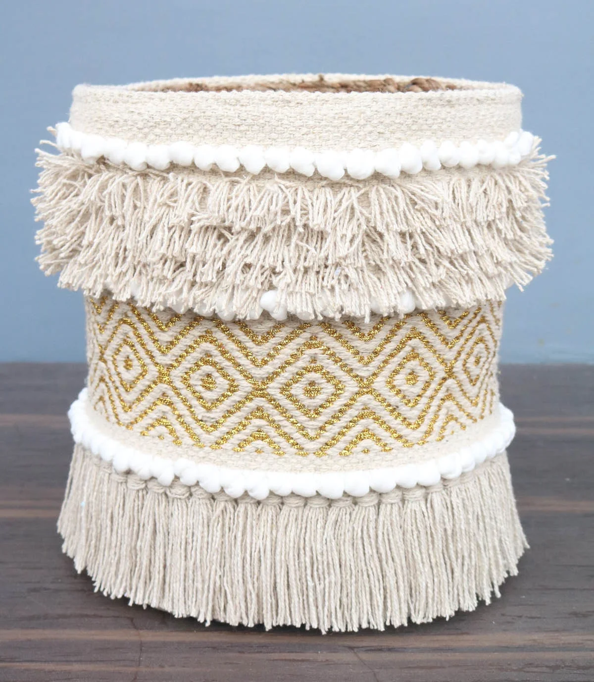 Moroccan Style round Vase Black White Cotton Felt PC Home Storage Basket Pot Eco-Friendly Colorful for Kitchen Nursery Use