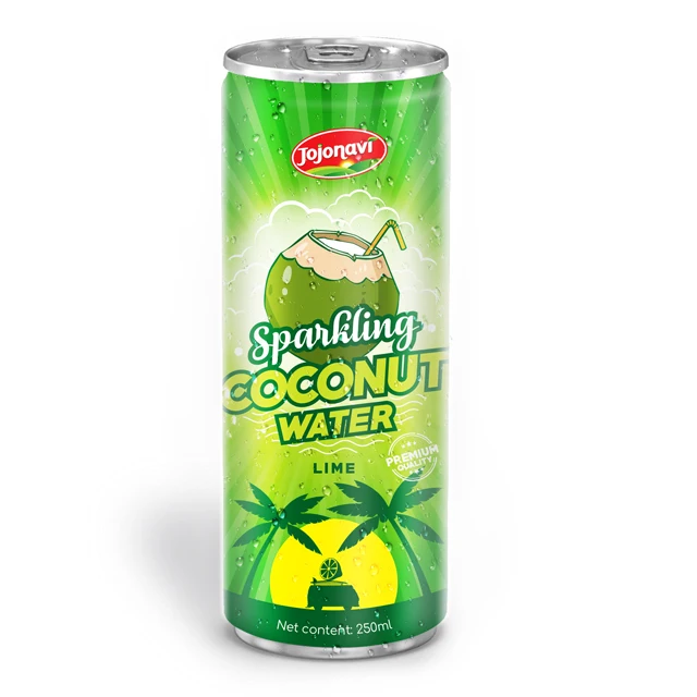 Sparkling coconut water Beverage wholesales for canned 250ml Coconut water ODM service from Viet Nam