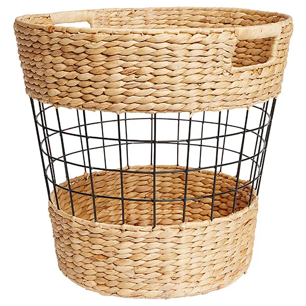 High-Quality Durable and Eco-friendly Large Round Water Hyacinth Baskets from Vietnam perfect for Clothes and Storage Set