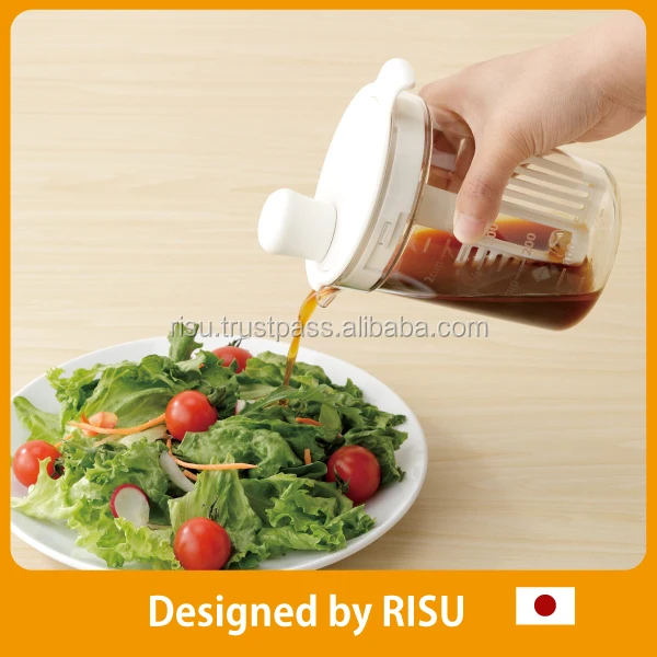 Safety and Healthy non-slip server plastic dressing mixer for salad with handle, dishwasher safe made in Japan