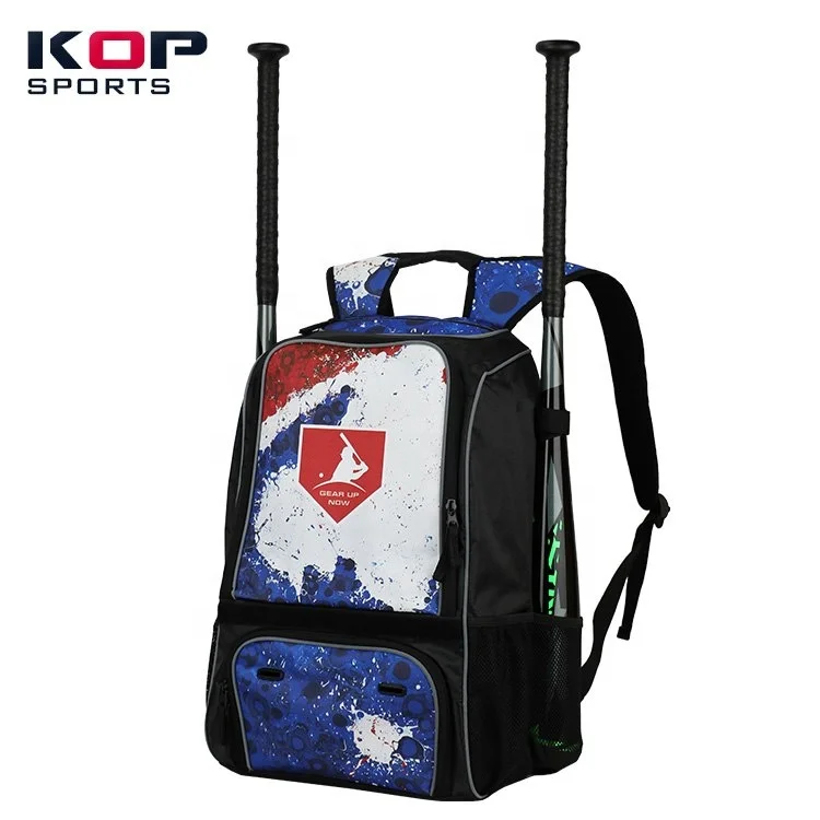 2021 KOP SPORTS Customized M L B Design Sublimated Baseball Softball Backpacks With Shoe Compartment