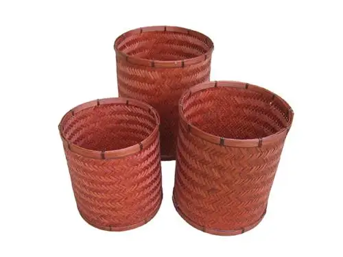 
Newest Design 2018 Vietnam Handicraft Brown Bamboo Flower Vase Round Shape With High Quality 