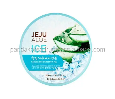Корейская красота уход за кожей-магазин лица-Jeju алоэ свежий ледяной успокаивающий гель 300 мл охлаждение
