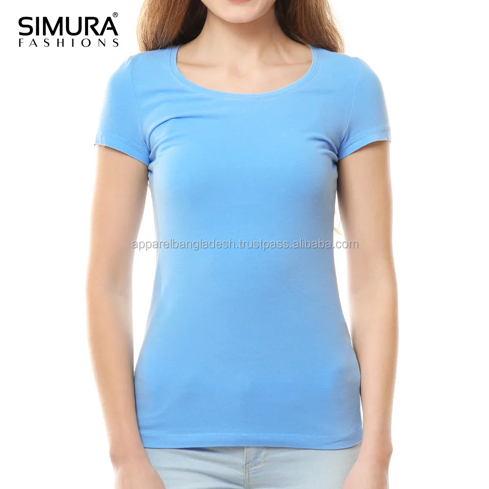 
Woman Clothes Design Melange Yarn High Quality Single Jersey Breathable Casual Use T Shirts 