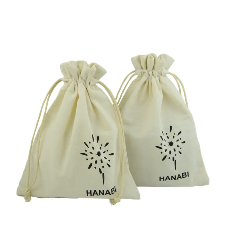 small muslin organic custom cotton drawstring bag