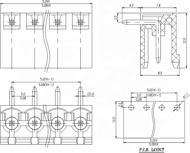 2EDGR 5.0/5.08mm 3P R/A open pluggable terminal block