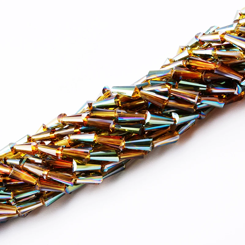 Crystal beads tower pagoda shape glass bead wholesale cheap  chinese beads for jewelry making