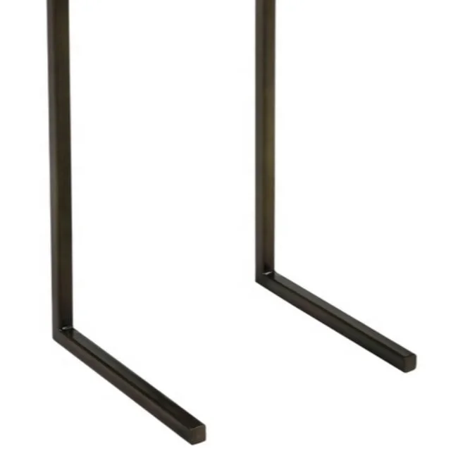 Industrial Kadappa Stone on Top Iron Base Sofa Side End Table Coffee Tablet C Table for living bed room