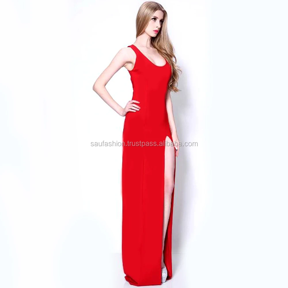 Red Slim Fit Sleeveless Long Prom Maxi Dress High Quality Chic Style Fashion Black Club Elegant Button Bodycon Dress For Women