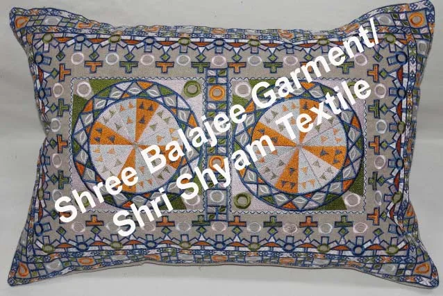 Indian Handmade Cotton Sofa Pillow Cases Suzani Embroidered Throw Decorative Cushion Embroidered Decorative Sofa Throw Uzbek