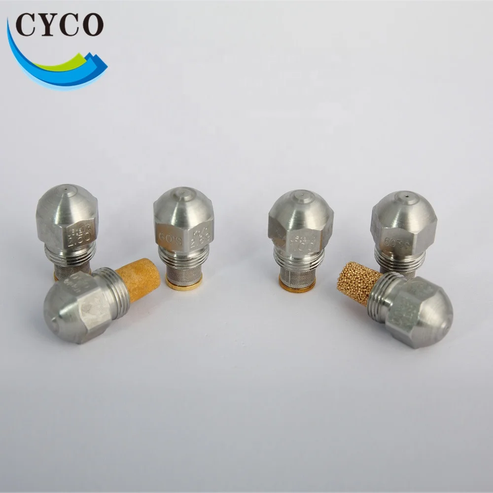 
CYCO 30 45 60 80 Degree brass solid cone oil burner misting spray oil jet diesel heavy waste oil burner nozzle 