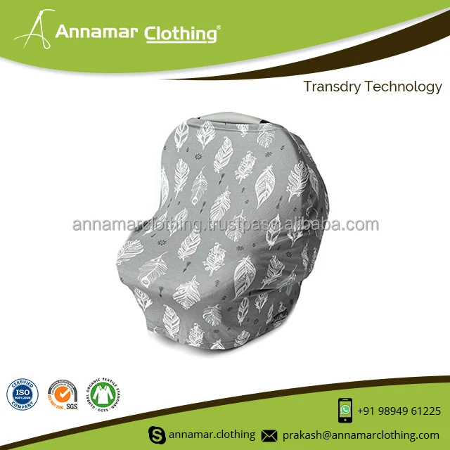 Personalized Private Label New Design Hot Selling 4-In-1 Baby Car Seat Cover Canopy and Nursing Cover from India