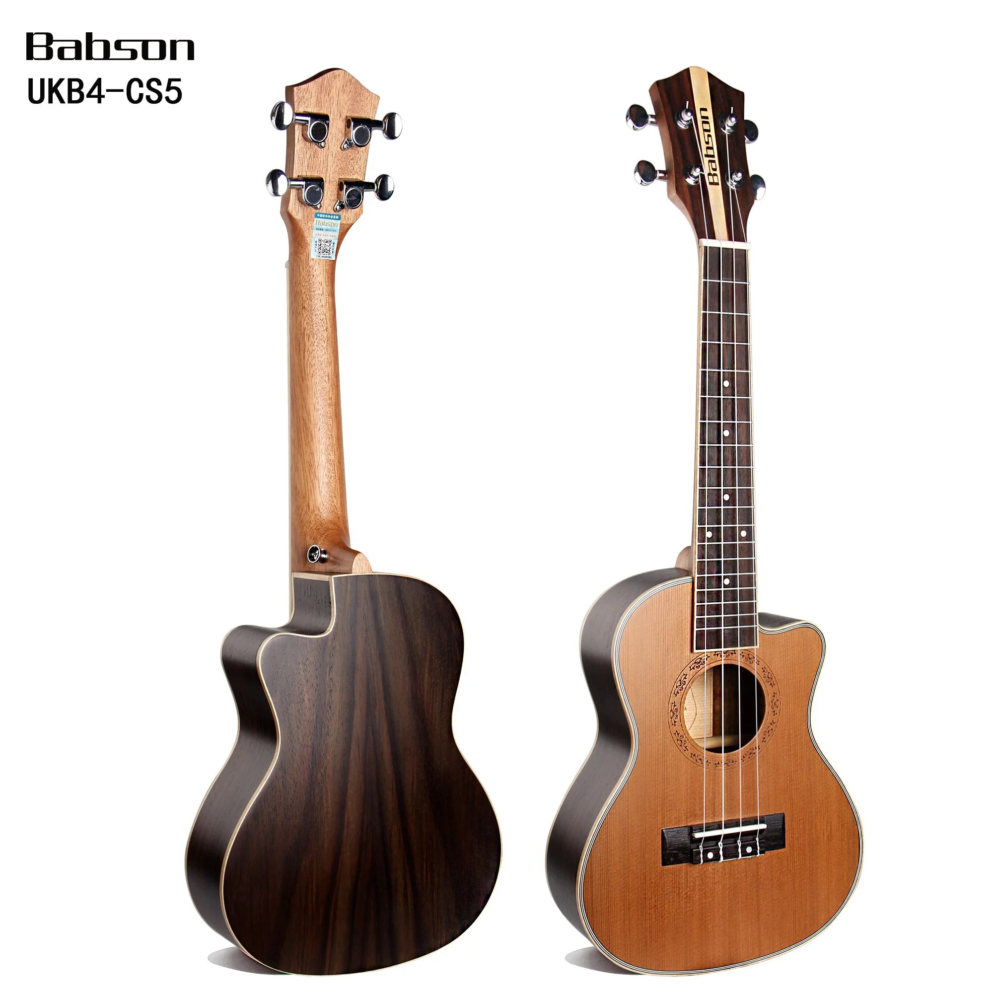Concert 23 inch engraving solid cedar top rosewood cutaway matte finish ukulele china factory guitar