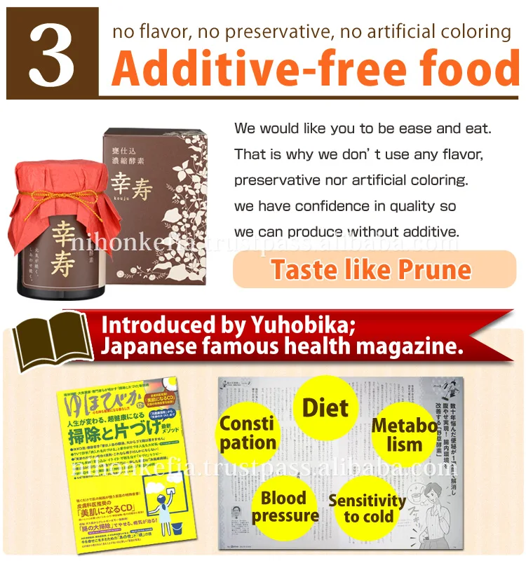 Popular and High quality blood circulation treatment product ( Concentrated enzyme ) with multiple functions made in Japan