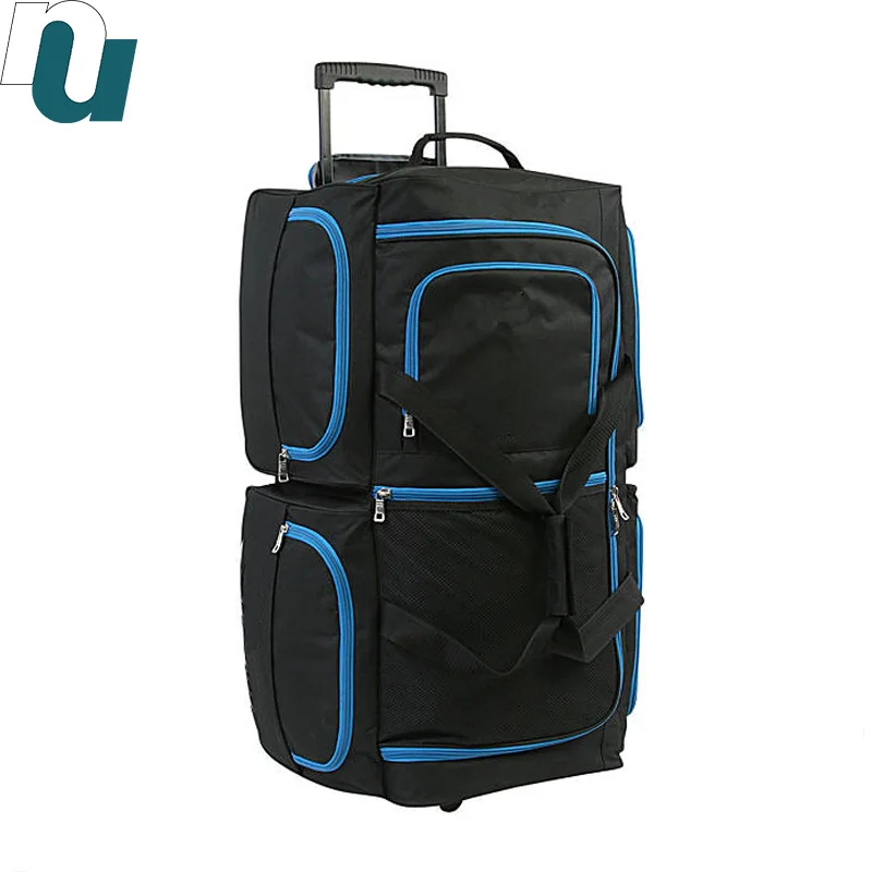 7 Pockets Large Rolling Duffel Duffle Wheelie Luggage Travel Bag