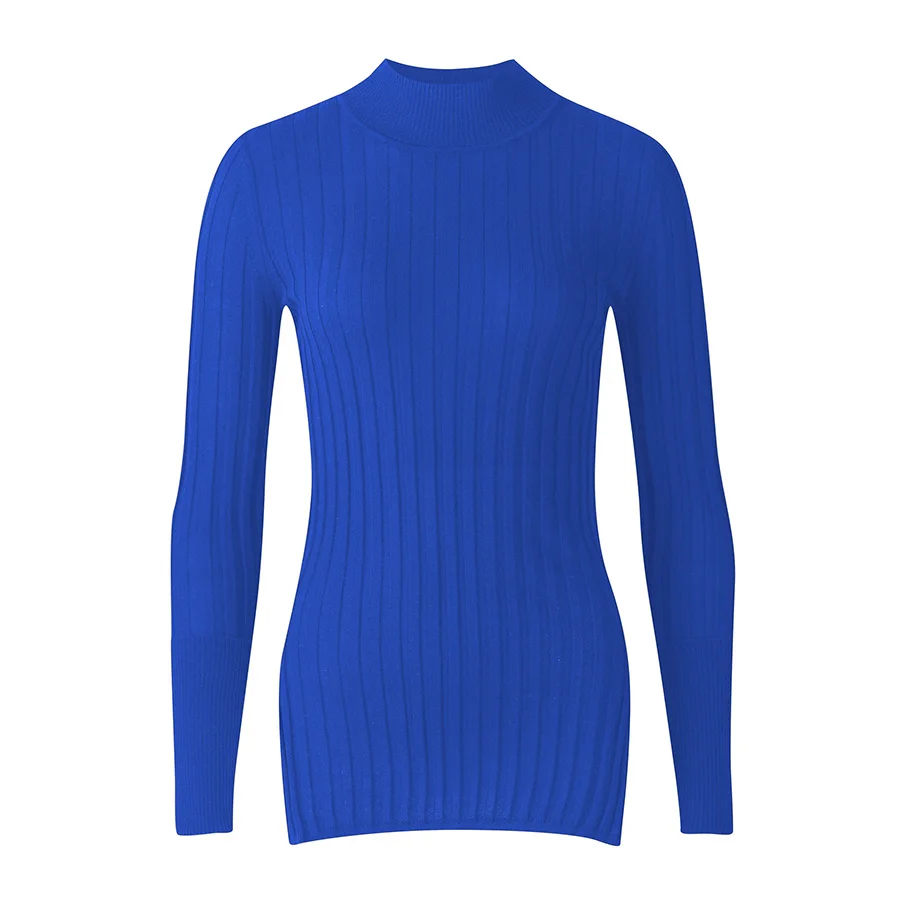 
Women custom skinny fit plain knitted turtleneck jumper 