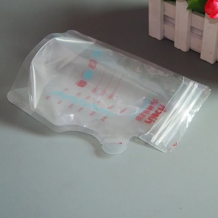 
BPA Free freezer safe zip lock self-standing up breast milk storage bag 