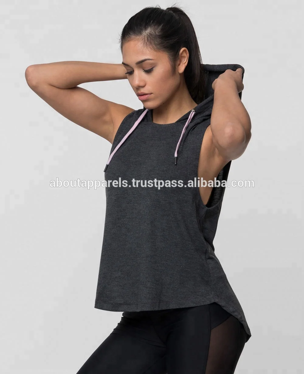 New Wholesale Fitness Tank Top Custom Women Workout Wear Gym Tank Top, Women Hooded Jersey Breathable Tank Top