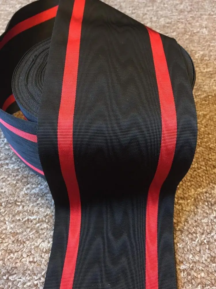 OEM Wholesale Grosgrain Moire Ribbon Customized Classic Stripes Medal Ribbons  Awards and Decorations Supply